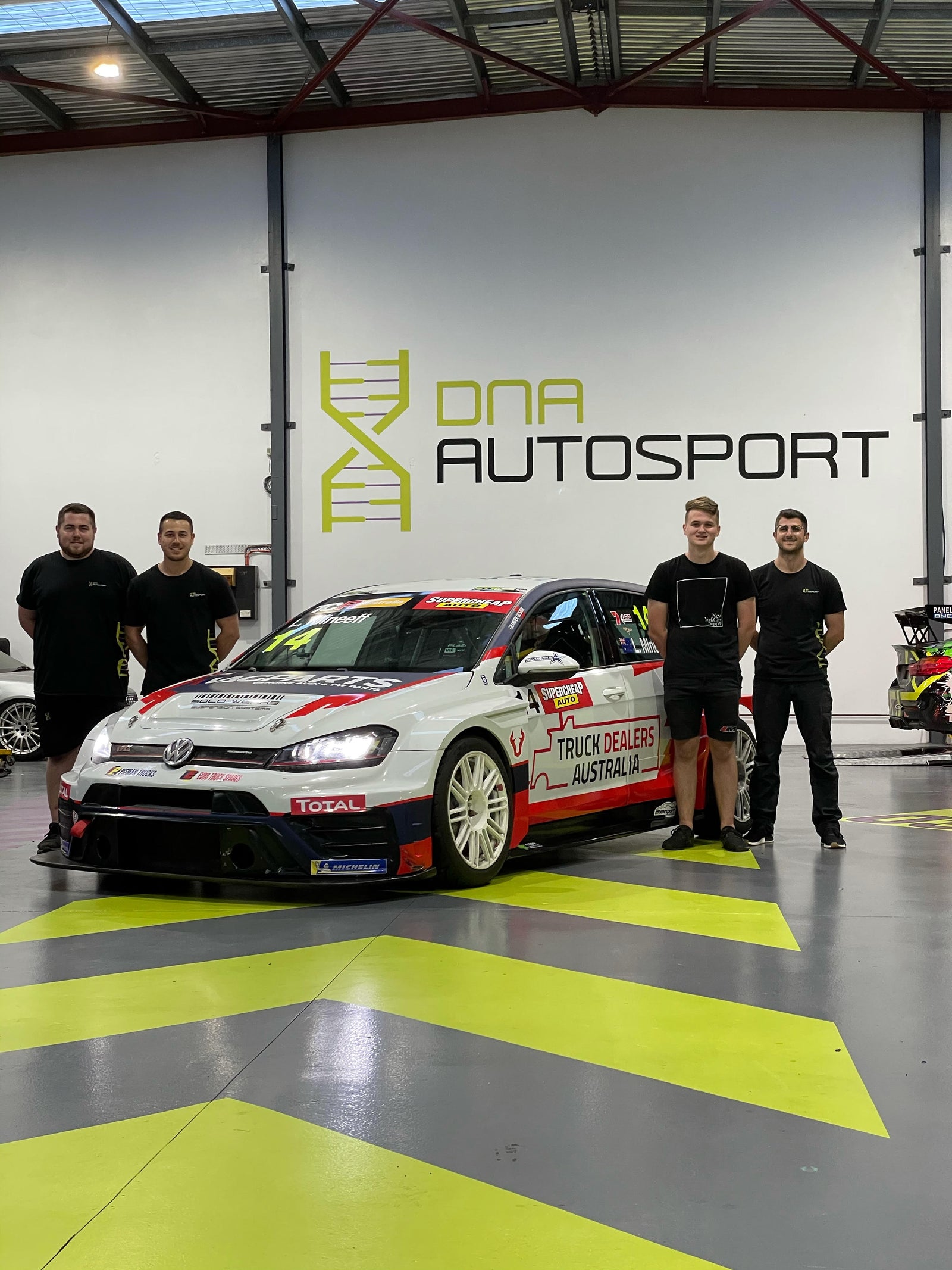 (Left) Technician - Zak Baran, Team Engineer - Andrew Schaap, Lachlan Mineeff, Andre Nader